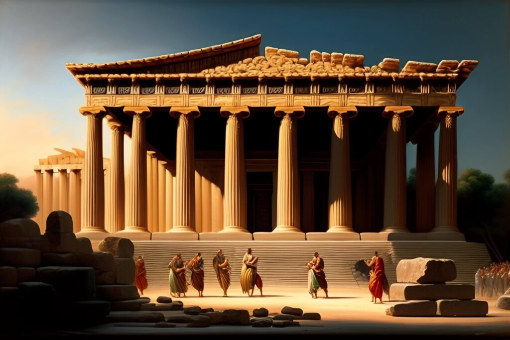 Ancient Greek structures.